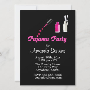Pajama Party Unique Girls Pink Invitation