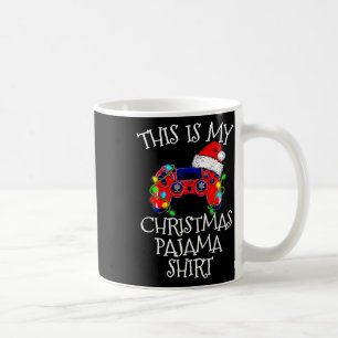 Pajama Shirt Video Game Controller Santa Hat Gamer Coffee Mug