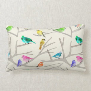 pájaros en las ramas lumbar cushion