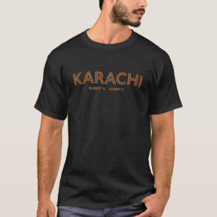 Pakistan City Coordinates   Karachi T-Shirt