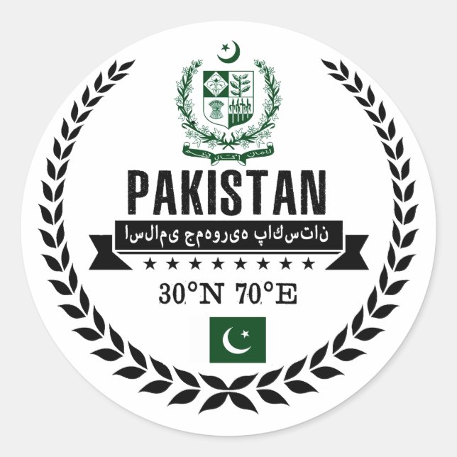 Pakistan Classic Round Sticker (Front)