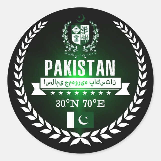 Pakistan Classic Round Sticker (Front)
