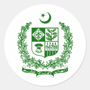 Pakistan coat of arms classic round sticker