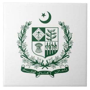 Pakistan country coat arms symbol emblem eagle ceramic tile