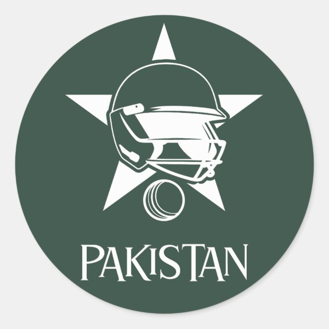 Pakistan Cricket Classic Round Sticker (Front)
