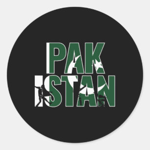 Pakistan Cricket Jersey Gift For Pakistani Cricket Classic Round Sticker