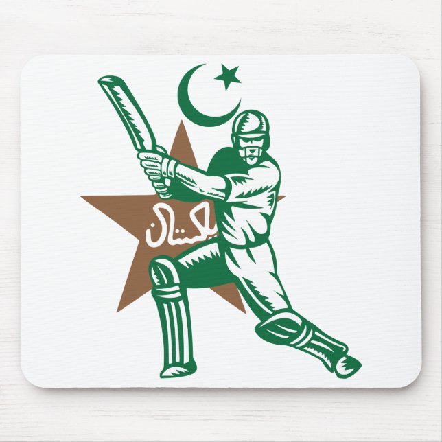 Pakistan Cricket Player Batsman Design Mouse Pad (Front)