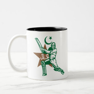 Pakistan Cricket Player Batsman Design Two-Tone Coffee Mug