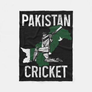 Pakistan Cricket Player Pakistani Flag Pride Vinta Fleece Blanket