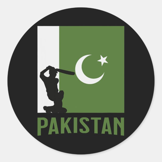 Pakistan Cricket Tee Pakistani Cricket  Classic Round Sticker (Front)