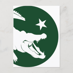 Pakistan Crocodile Pakistani National Animal Flag Postcard