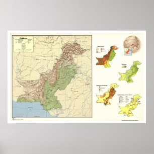 Pakistan Detailed Map - 1973 Poster