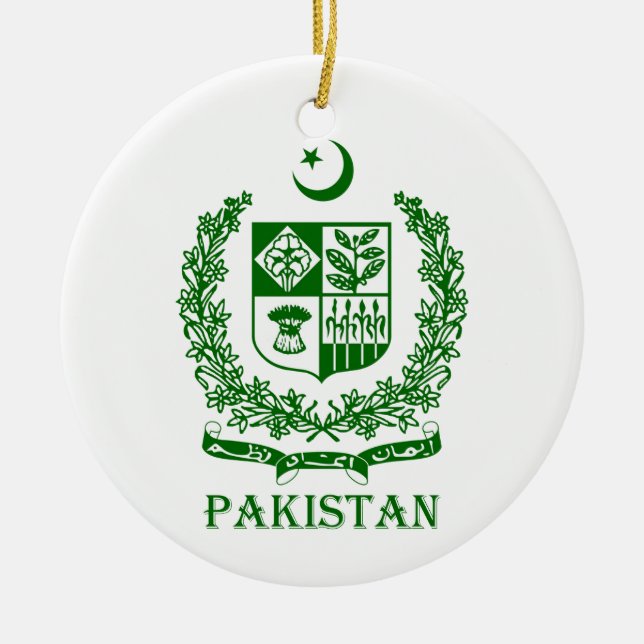 PAKISTAN - emblem/coat of arms/flag/symbol Ceramic Tree Decoration (Front)