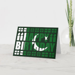 Pakistan Flag Birthday Card