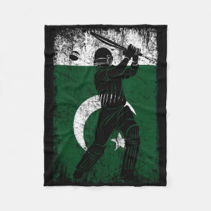 Pakistan Flag Cricket Jersey Fan Player Coach Fleece Blanket