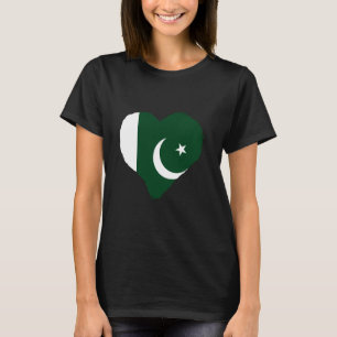 Pakistan Flag Heart Pakistani Pride Pakistani Root T-Shirt