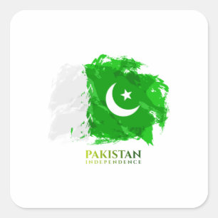 Pakistan Flag Independence day Square Sticker
