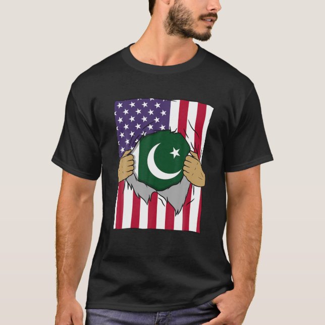 Pakistan Flag Inside Me Home Pride Pakistani Ameri T-Shirt (Front)