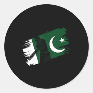 Pakistan Flag Pakistan Cricket Fan Player Coach Um Classic Round Sticker