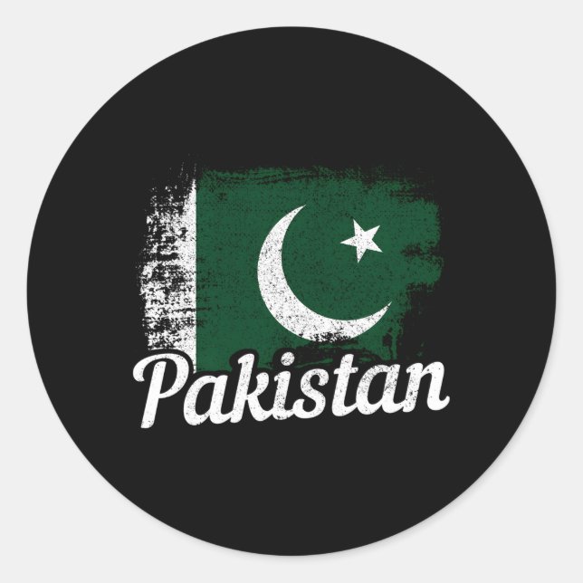Pakistan Flag Pakistani Classic Round Sticker (Front)
