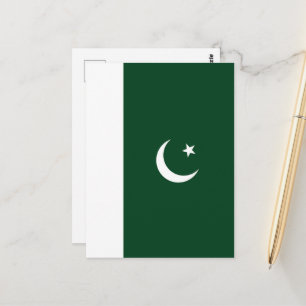Pakistan flag postcard