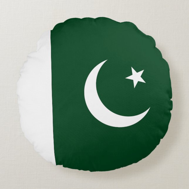 Pakistan Flag Round Cushion (Front)