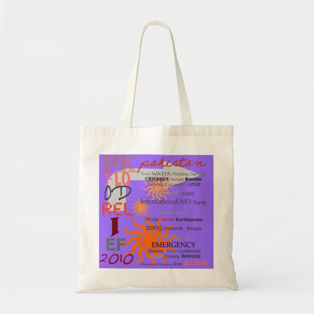 Pakistan Flood Relief - Purple Recyclable Tote (Front)
