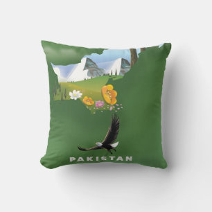 Pakistan illustrated travel map. cushion