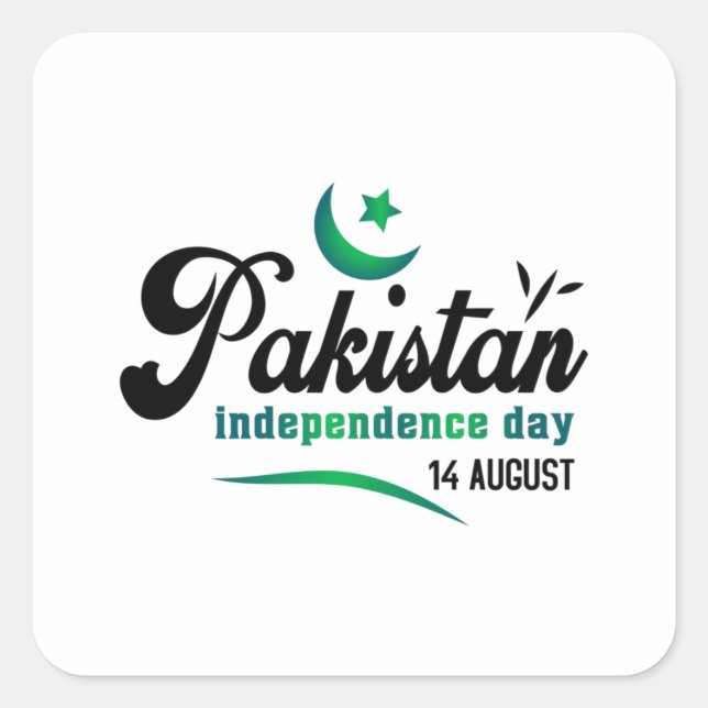 Pakistan Independence Day 14 August Square Sticker (Front)