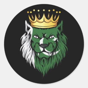 Pakistan  Lion King Flag Classic Round Sticker
