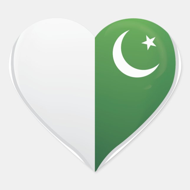 Pakistan love flag pride heart sticker (Front)