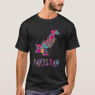 Pakistan Map filled with Pakistani truck art patte T-Shirt
