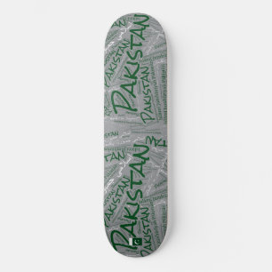 Pakistan National Pride Wordcloud Skateboard