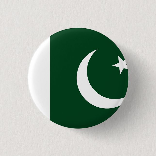 Pakistan (Pakistani) Flag 3 Cm Round Badge (Front)