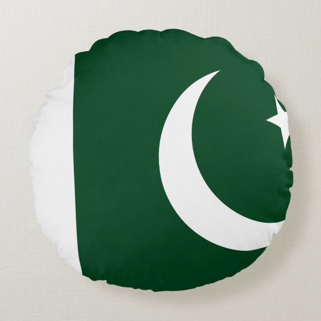 Pakistan (Pakistani) Flag Round Cushion (Front)