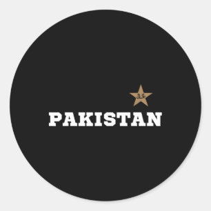 Pakistan Pakistani Flag Star Cricket Men's Womens  Classic Round Sticker