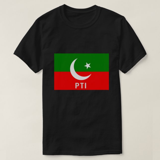 Pakistan PTI Party Flag T-Shirt (Design Front)