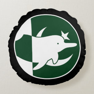 Pakistan River dolphin Pakistani National Animal Round Cushion