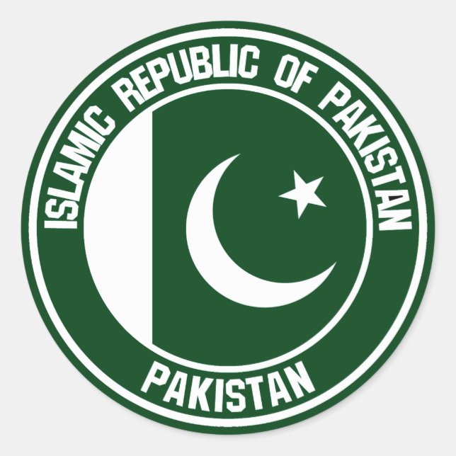 Pakistan Round Emblem Classic Round Sticker (Front)