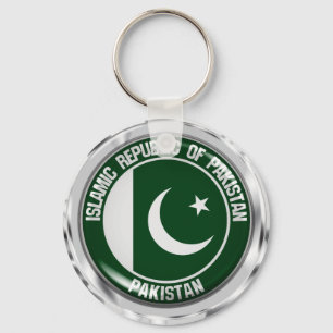 Pakistan Round Emblem Key Ring