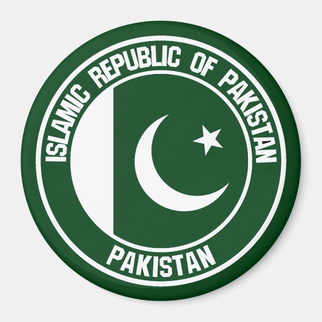 Pakistan Round Emblem Magnet (Front)