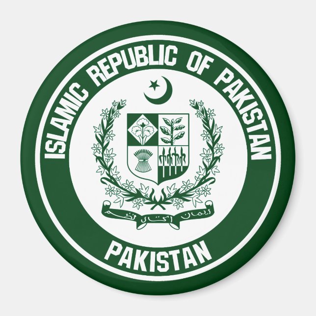 Pakistan Round Emblem Magnet (Front)