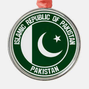 Pakistan Round Emblem Metal Ornament