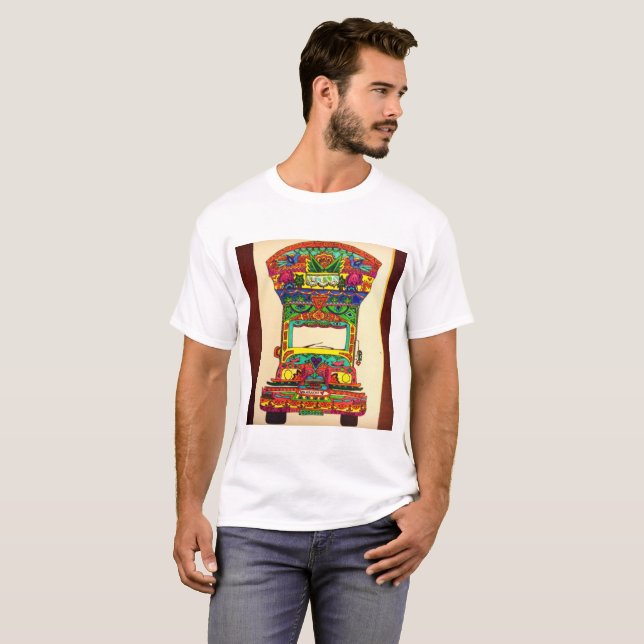 Pakistani beautiful Truck Art T-shirt (Front Full)