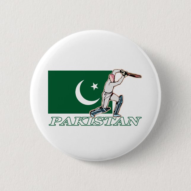 Pakistani Cricket Player 6 Cm Round Badge (Front)