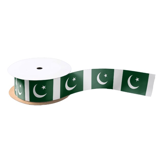 Pakistani flag ribbon satin ribbon (Spool)