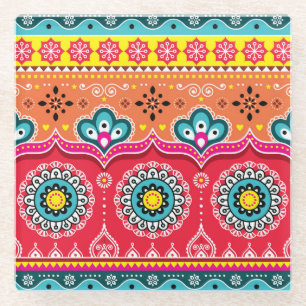 Pakistani Truck Art: Colourful Glass Coaster