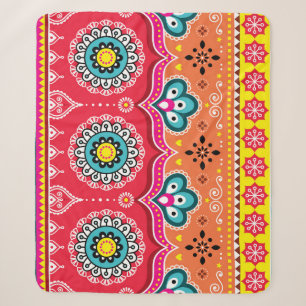 Pakistani Truck Art: Colourful Sherpa Blanket