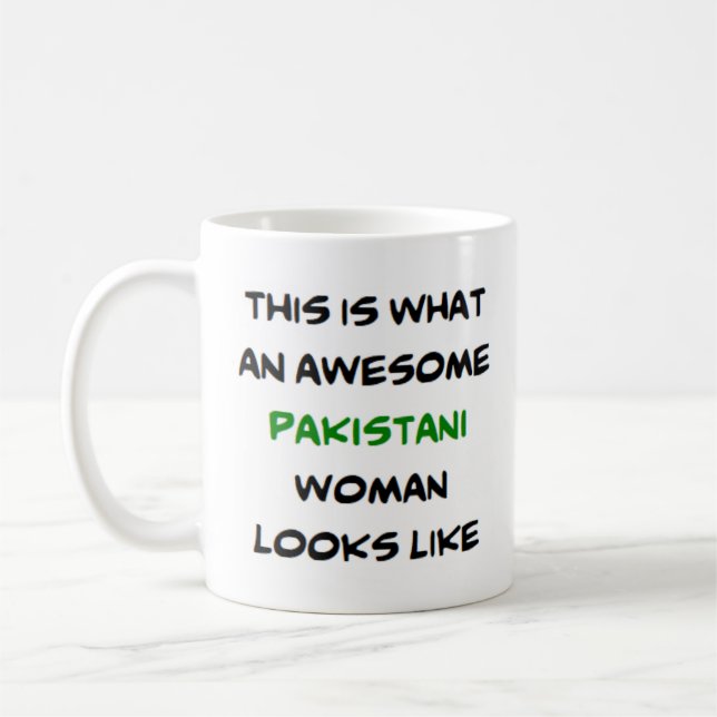 pakistani woman, awesome coffee mug (Left)