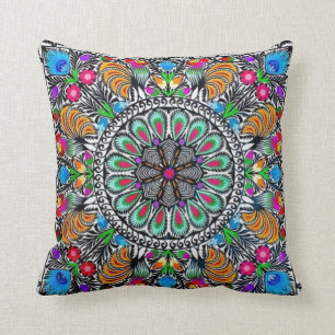 Pakistan's Truck Art Flowers Throw Pillow